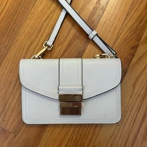 Cream ZARA Clutch/Crossbody with gold accent
